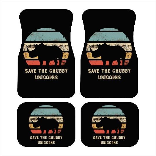 Vintage Save The Chubby Unicorns Retro Car Mats