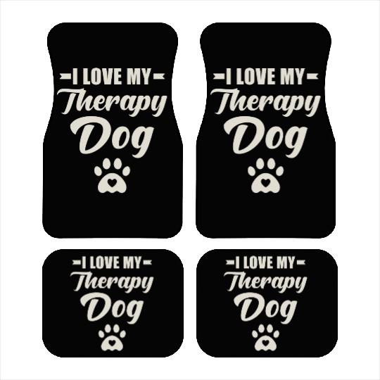 I Love My Therapy Dog Car Mats