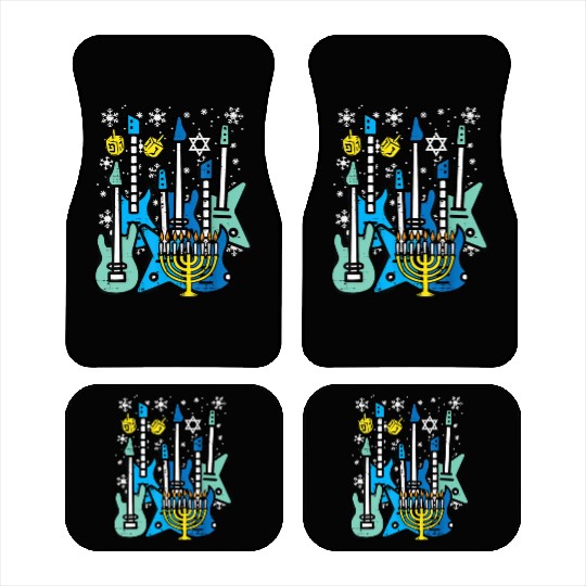 Hanukkah Guitars Chanukah Jewish Rock Rocker Car Mats