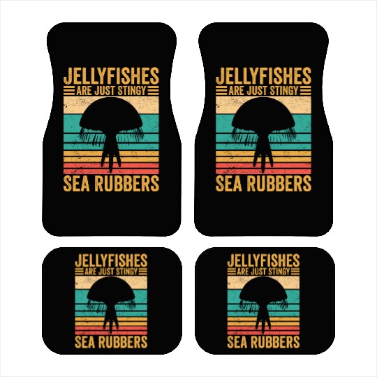 Funny Jellyfish Are Just Stingy Sea Rubbers Retro Car Mats