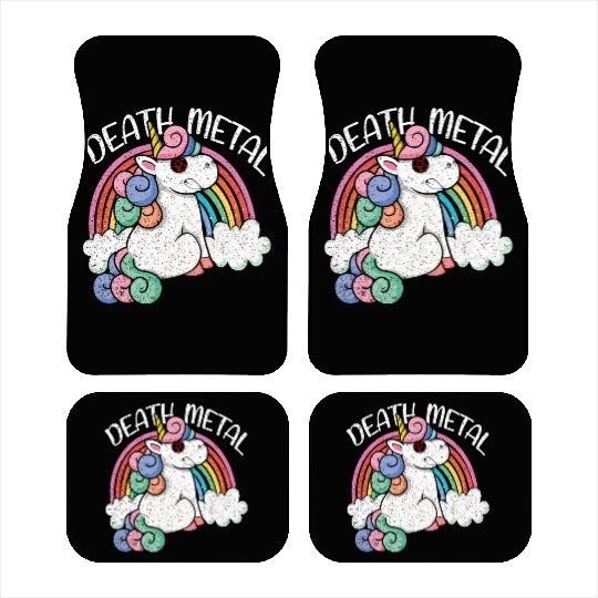 Rainbow Unicorn Satan Love Metal Music Heavy Rock Car Mats