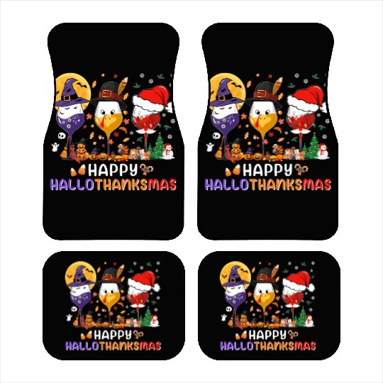 Hallothanksmas Halloween Thanksgiving Christmas Car Mats