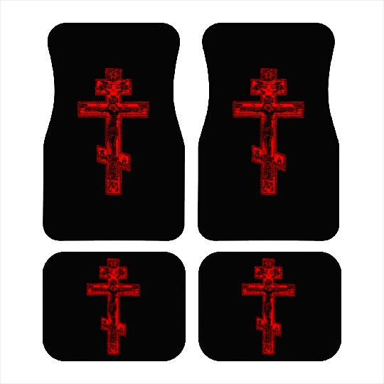 Russian Orthodox Three Bar Cross Classic Car Mats