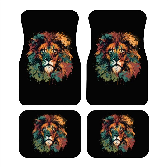 Face of Lion Design Car Mats