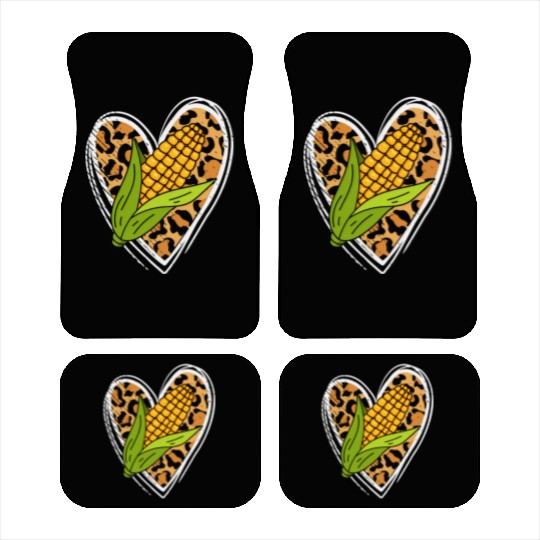 Corn On The Cob Leopard Heart Corn Farmer Farm Lov Car Mats
