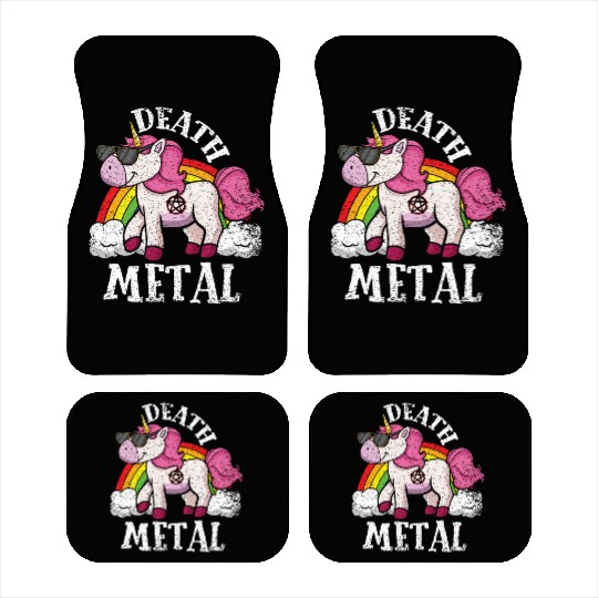 Rainbow Unicorn Rocker Love Metal Music Heavy Rock Car Mats