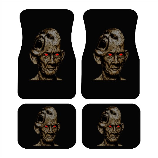 Stoic Old Man With Cracked Leathery Skin Red Eyes Car Mats