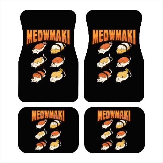 Cat Sushi Meow Design for a Cat Lady or Cat Mom Car Mats