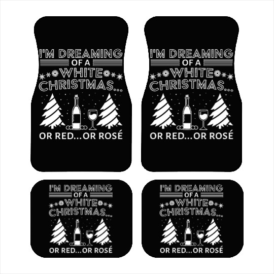 White Christmas Wine Merry Christmas Wine Glass Car Mats