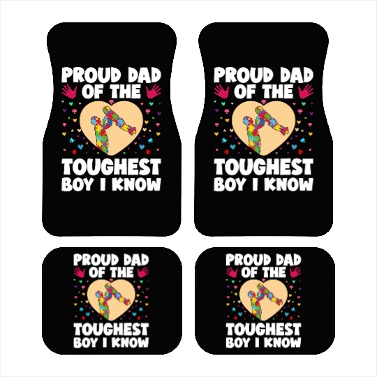 Proud Dad Of The Toughest Boy I Know Autism Awaren Car Mats