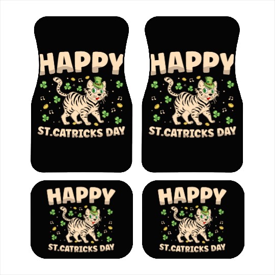 Happy St. Catricks Day Cat Lover St. Patricks Day Car Mats