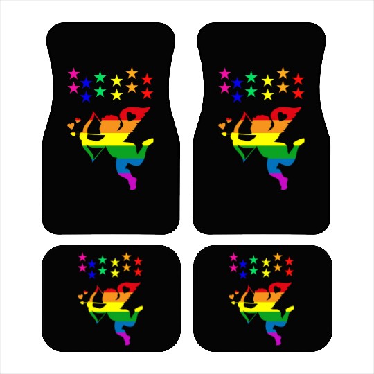 cupid rainbow valentines day hearts day love gift Car Mats