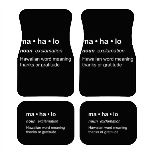 Mahalo Definition Novelty Hawaiian Language Car Mats