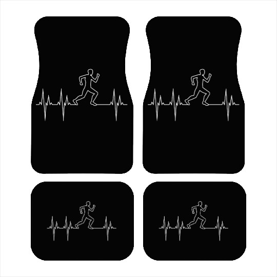 Marathon Running Man Heartbeat Car Mats