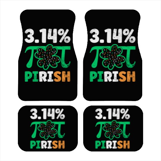 3.14% PIrish Funny St. Patricks Math Geek Pi Day Car Mats