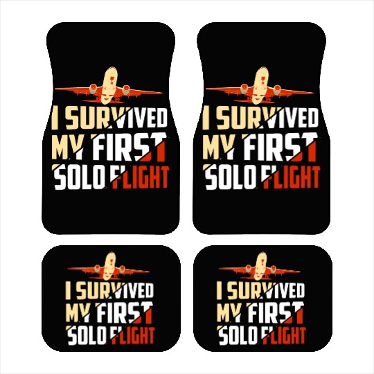 I Survived My First Solo Flight Aviation Car Mats