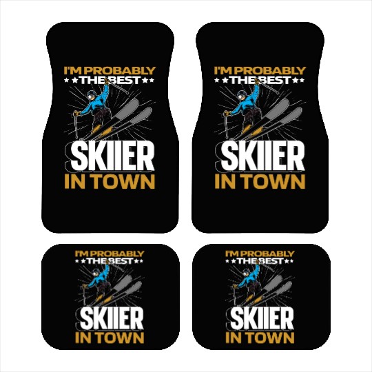 Skiing Skier Funny Car Mats