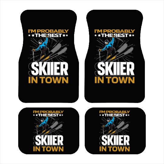 Skiing Skier Funny Car Mats