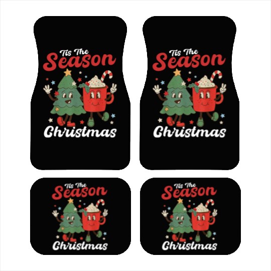 Tis The Season Christmas Tree Coffee Latte Car Mats