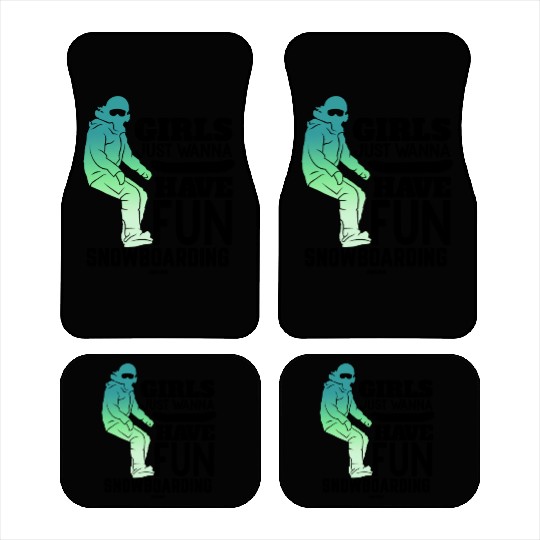 Snowboard girl woman winter holidays Car Mats