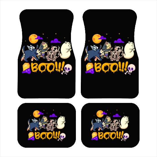 Boo! | Spooky Funny Halloween | Mummy Skeleton Car Mats