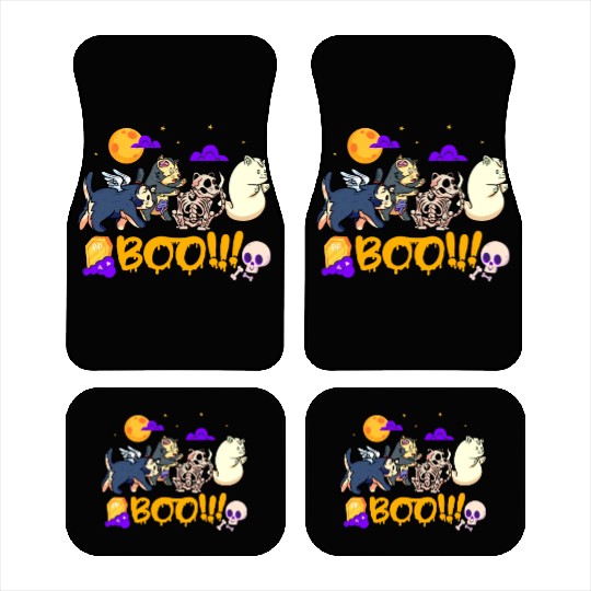 Boo! | Spooky Funny Halloween | Mummy Skeleton Car Mats