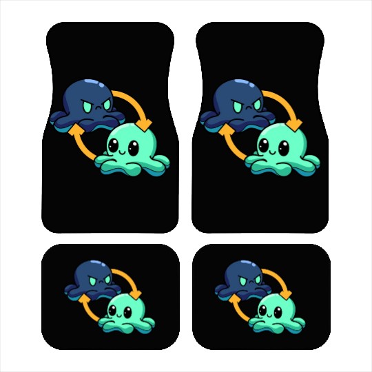 Reversible Octopus Emotional Switch Leisure Car Mats