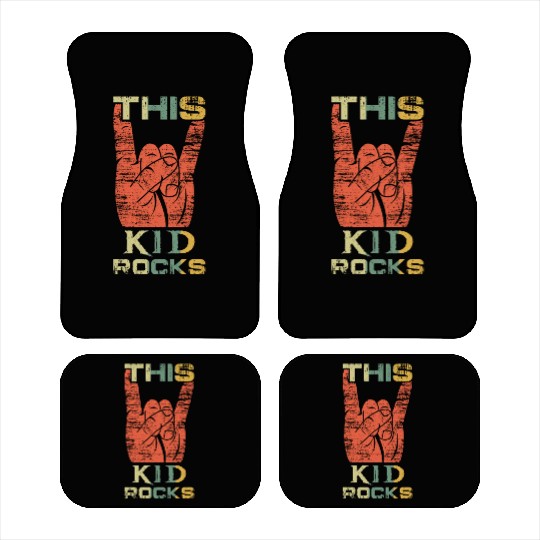 Vintage Rock Sign Rock Hand Metal Kid Car Mats