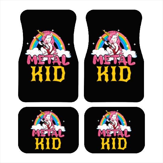 Guitar Unicorn Rainbow Metal Music Heavy Rock Car Mats