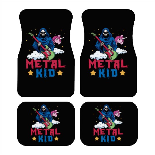 Grim Bone Unicorn Rainbow Metal Rock Metal Kid Car Mats
