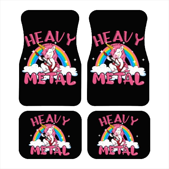 Guitarist Unicorn Rainbow Metal Music Heavy Rock Car Mats