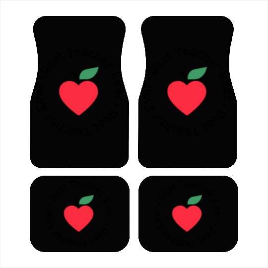 Best Teacher Ever Apple Circle Car Mats