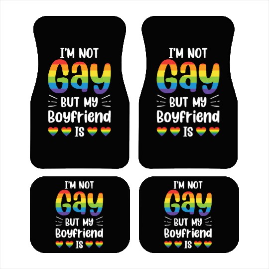I'm Not Gay But My Boyfriend Is Funny Gay Couple Car Mats
