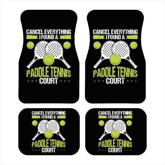 Paddle Tennis Player Match Paddle Court Balls Car Mats