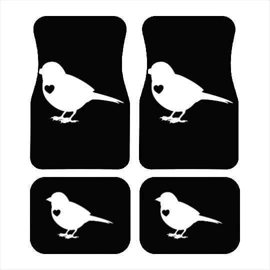 Sparrow Silhouette Heart Car Mats