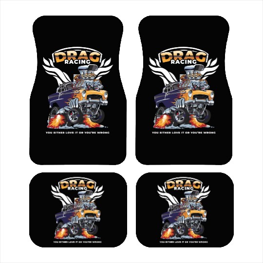 Funny Drag Racing Race Drivers & Bracket Racing Fa Car Mats