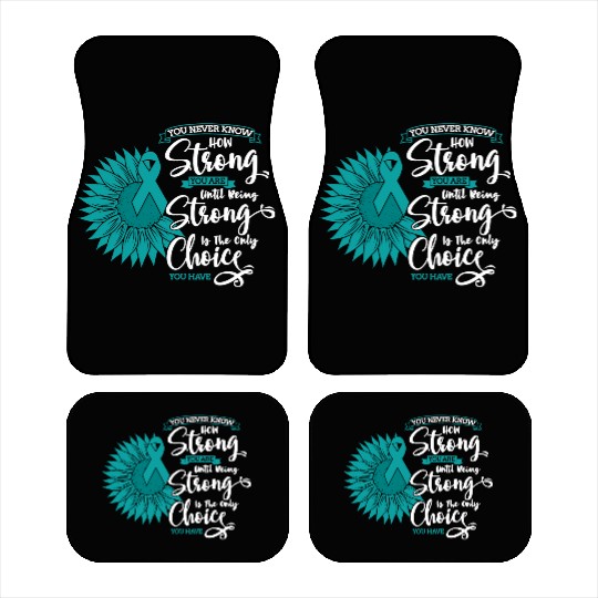 Cervical Cancer Awareness Month Teal Sunflower Car Mats