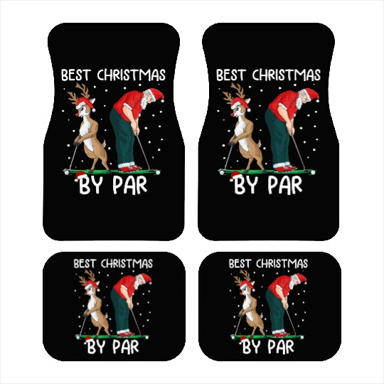 Golf Reindeer Golfer Christmas Santa Claus Golfing Car Mats