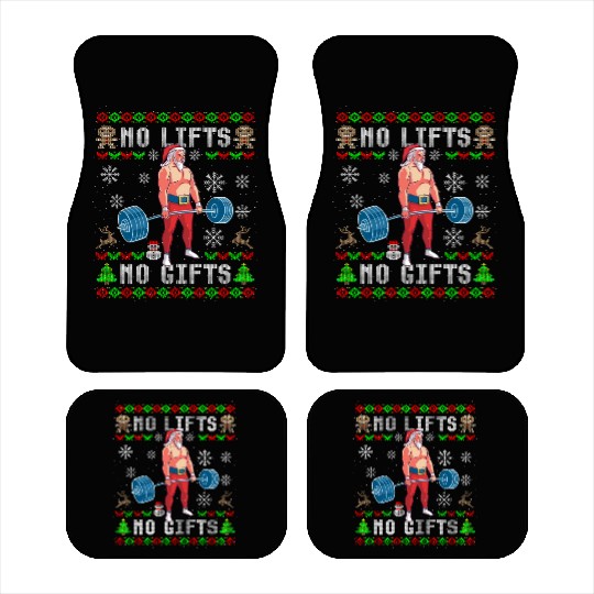 Funny No Lifts No Gifts Ugly Christmas Workout Car Mats