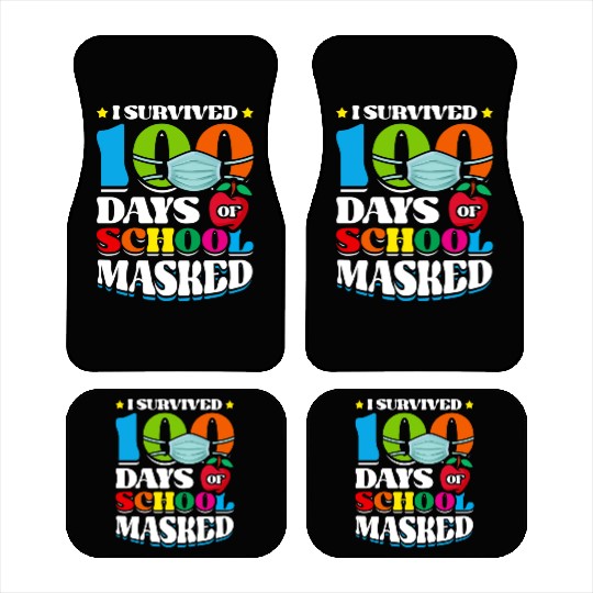 I Survived 100 Days Of School Masked Pupils Home Car Mats