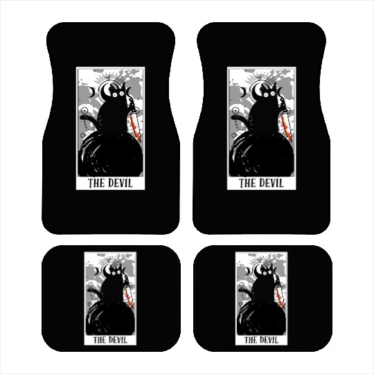 The Devil Tarot Card Funny Cat Tarot Card A Tarot Car Mats