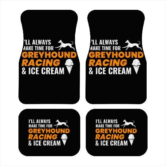 Greyhound Racing Ice Cream Dog Pet Race Animal Car Mats