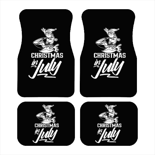 Christmas In July Humor Summer Santa Sarcastic Car Mats