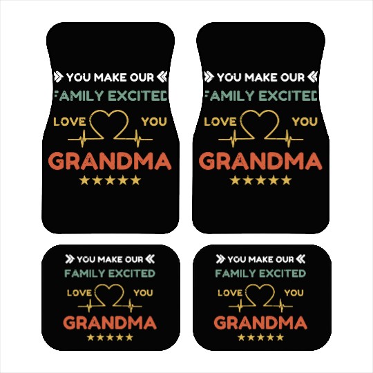 You make family excited love Grandma Heart Beat Car Mats