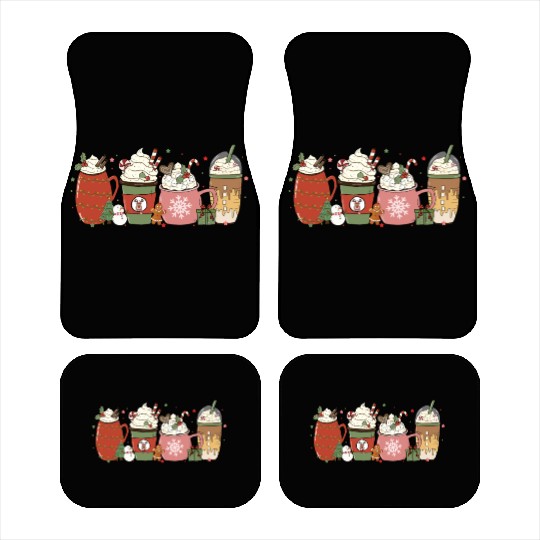 Hot Chocolate Cup Peppermint Mocha Car Mats