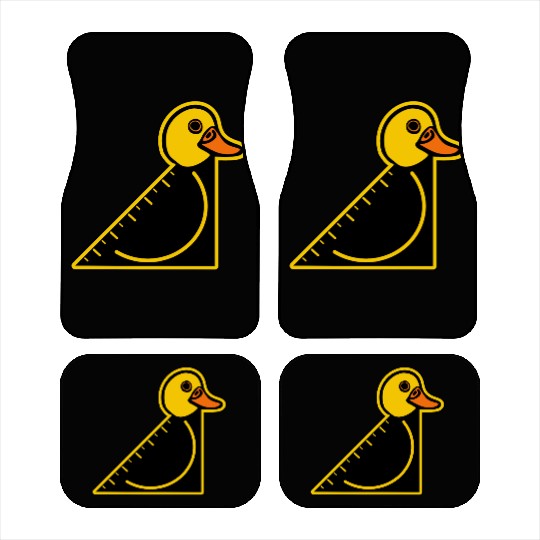 Funny Yellow Set Square Duck Car Mats