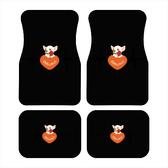 Heart Beat Chihuahua, when give the rose to belove Car Mats