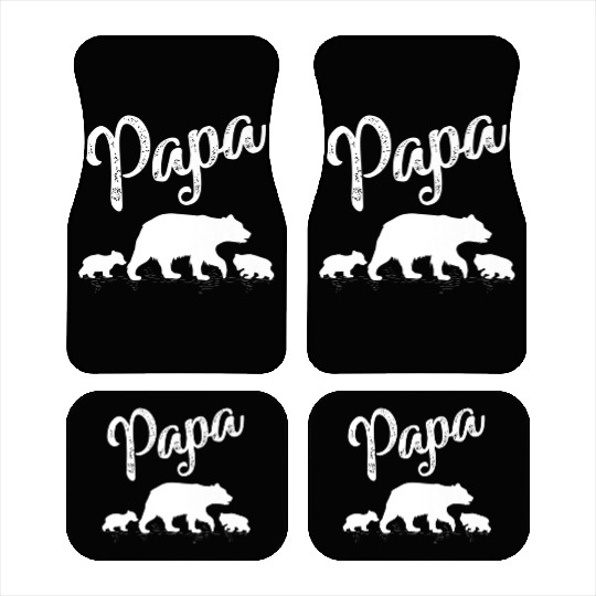 Papa Bear 2 Cub Bear Animal Lover Bear Fathers Day Car Mats