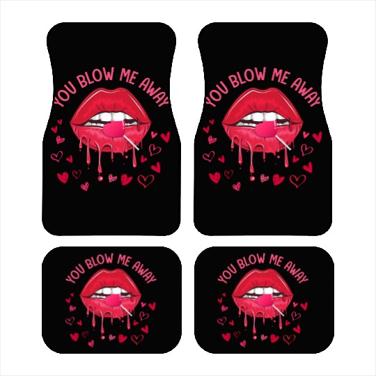 You Blow Me Away Lip Heart Lollipop Valentines Day Car Mats