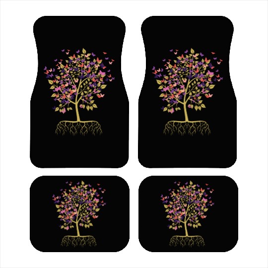 Butterfly Tree Beautiful Animal Butterflies Tree Car Mats